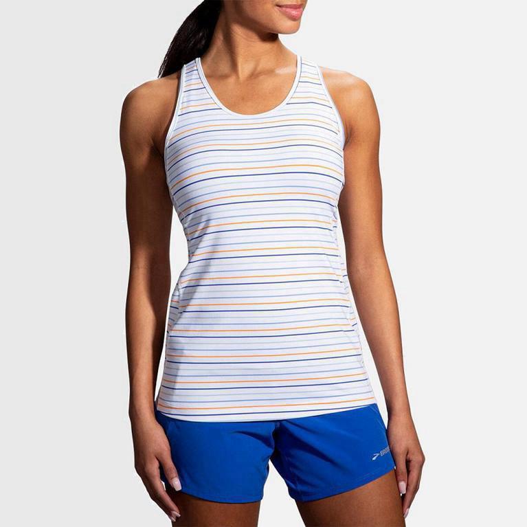 Brooks Pick-Up Womens Running Tank Top Ireland White (FAPO-37154)